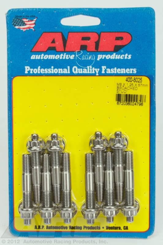 ARP 400-8025 - M8 X 1.25 X 57mm broached stud kit - 10pcs