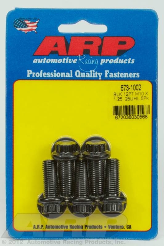 ARP 673-1002 - M10 x 1.25 x 25 12pt black oxide bolts