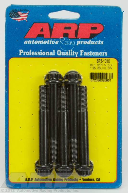 ARP 673-1010 - M10 x 1.25 x 80 12pt black oxide bolts