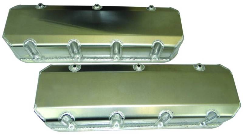 Moroso 68486 Valve Covers, BBC, 3.875 Inch Tall, Pockets On Exhaust   Tubes On Intake, Fabricated Aluminum, No Logo