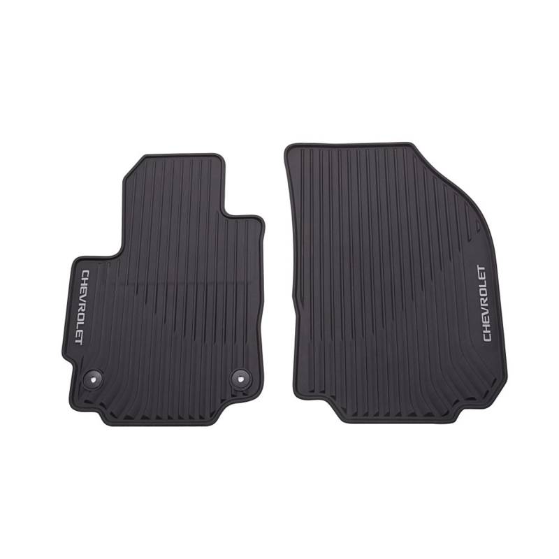 Chevrolet Accessories First- and Second-Row Premium All-Weather Floor Mats in Jet Black with Chevrolet Script