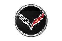 GM Accessories - GM Accessories 19301416 - Wheel Center Cap - Gloss Black with C7 Crossed Flags Logo