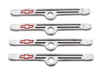 Proform - Proform 141-903 - Engine Valve Cover Holdown Clamps; Chrome with Red Bowtie Logo; SB Chevy; 4 Pcs
