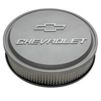 Proform - Proform 141-832 - 14" Air Cleaner Kit; Aluminum; Gray Crinkle; Raised Chevy and Bowtie Emblems