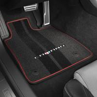 GM Accessories - GM Accessories 23283734 - Front and Rear Carpeted Floor Mats in Jet Black with Adrenaline Red Stitching and Camaro Script [2016-2020 Camaro]