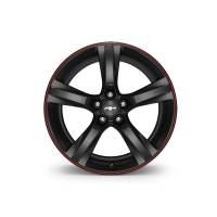 GM Accessories - GM Accessories 23333839 - 20x8.5-Inch Aluminum 5-Spoke Front Wheel in Gloss Black with Red Stripe [2021+ Camaro]