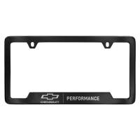 GM Accessories - GM Accessories 19330393 - License Plate Frame in Black with Bowtie Logo and Chrome Performance Script