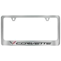 GM Accessories - GM Accessories 19368107 - License Plate Frame in Chrome with Bowtie Logo and Corvette Script