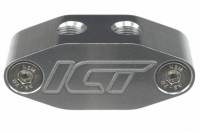 ICT Billet - ICT Billet 551533 - LS / LS1 1/8 Dual Outlet Oil Feed Adapter Plate 90 degree