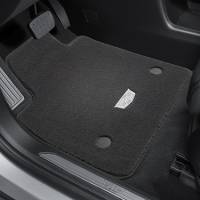 GM Accessories - GM Accessories 84130095 - First And Second-Row Premium Carpeted Floor Mats In Dark Titanium With Cadillac Logo