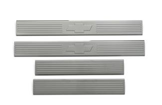 GM Accessories - GM Accessories 17802520 - Front and Rear Door Sill Plates in Brushed Stainless Steel with Bowtie Logo
