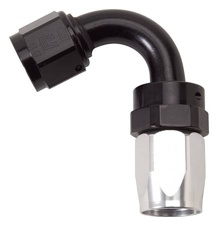 Russell - Russell 613403 - Hose End #6 An Swivel 120 Deg Tight Radius Clr/Blk Anodized