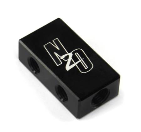 Nitrous Outlet - Nitrous Outlet 00-01760 -  Compact 2 in 4 Out Distribution Block with sensor port location. (1/8" NPT inlets, 5/16-24 Exit's)