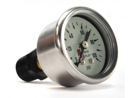 Nitrous Outlet - Nitrous Outlet 00-63004-B - Luminescent Fuel Pressure Gauge & 3/8" NPT/ 1/8" NPT Bushing (0-100psi)