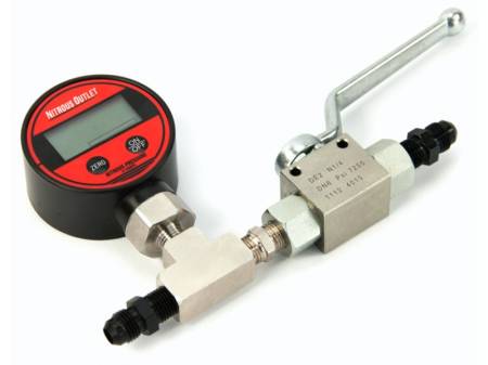 Nitrous Outlet - Nitrous Outlet 00-63016-4 -  Digital Inline Nitrous Pressure Gauge, and Shut Off Valve for 4AN Main feed lines.