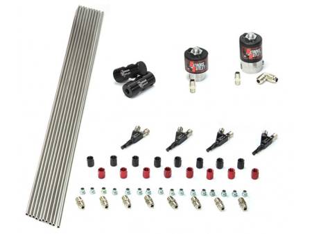 Nitrous Outlet - Nitrous Outlet 00-10352-SBT -  4 Cylinder 2 Solenoids forward Plumbers Kit With Distribution Blocks and SBT Discharge Nozzle's. (.122 Nitrous Solenoid and .177 Fuel Solenoid)
