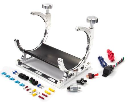 Nitrous Outlet - Nitrous Outlet 00-32018-4 -  Automatic Single Billet Heated Nitrous Bottle Bracket with rubber bottle isolators ( Vertical Mount)  (Requires 4an Main Feed Line)