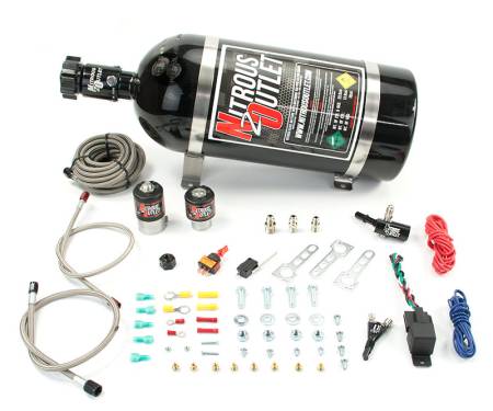 Nitrous Outlet - Nitrous Outlet 00-10005-15 - 2014+ GM Universal Single Nozzle System (35-200HP)(15lb Bottle)