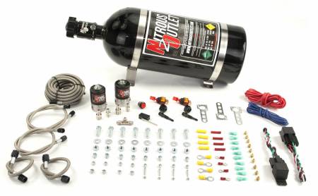 Nitrous Outlet - Nitrous Outlet 00-10207-10 - Universal EFI Dual Stage Single Nozzle Dry System (35-200HP) (10lb Bottle)