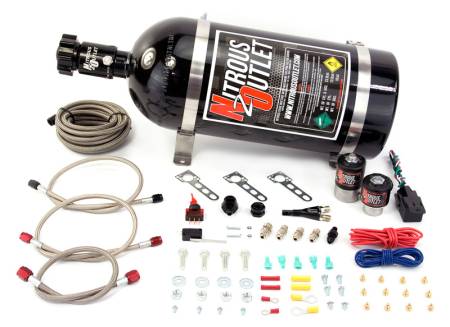 Nitrous Outlet - Nitrous Outlet 00-10010-10 - Ford 87-98 Mustang GT, Cobra EFI Single Nozzle System (35-200HP) (10lb Bottle)