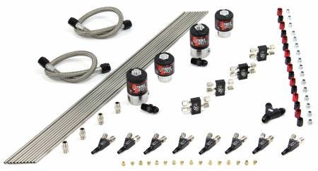 Nitrous Outlet - Nitrous Outlet 00-10422-H -  8 Cylinder 4 Solenoid Racers Direct-Port Conversion kit with 90? Nozzle's. (.122 Nitrous Solenoids and .177 Fuel Solenoids) (Customer can pick one HP setting at no additional cost.)