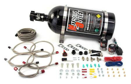 Nitrous Outlet - Nitrous Outlet 00-10002-10 - GM EFI Dual Nozzle System (70-200HP) (10lb Bottle)