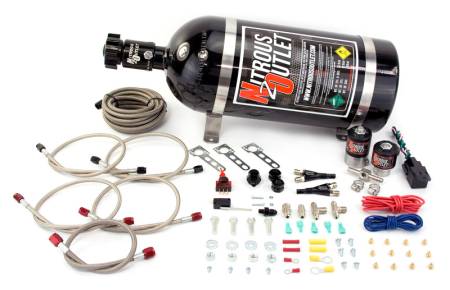 Nitrous Outlet - Nitrous Outlet 00-10042-10 - Universal EFI Dual Nozzle System (35-200HP) (10lb Bottle)