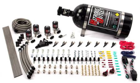 Nitrous Outlet 4 Cylinder 2 Solenoid Direct Port System With Distribution Blocks