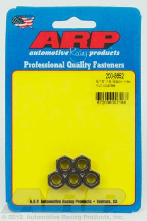 ARP - ARP 200-8652 - 5/16-18 black coarse hex nut kit