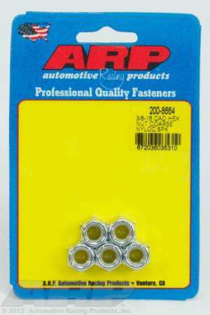 ARP - ARP 200-8664 - 3/8-16 cad coarse nyloc hex nut kit