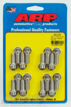 ARP - ARP 400-1205 - 3/8 x .750 drilled SS 12pt header bolt kit