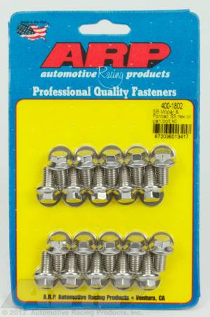 ARP - ARP 400-1802 - SB Mopar & Pontiac SS hex oil pan bolt kit