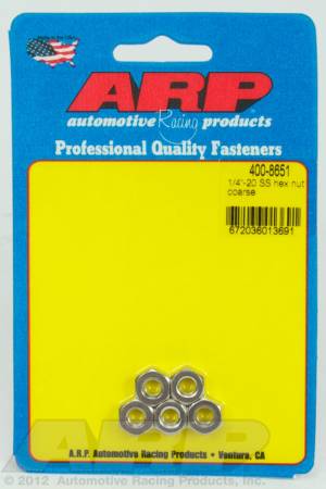 ARP - ARP 400-8651 - 1/4-20 SS coarse hex nut kit