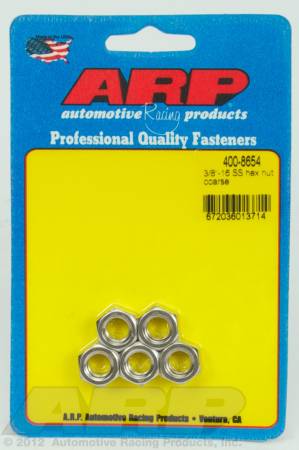 ARP - ARP 400-8654 - 3/8-16 SS coarse hex nut kit