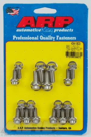 ARP - ARP 434-1803 - SB Chevy 1-pc SS 12pt oil pan gasket bolt kit