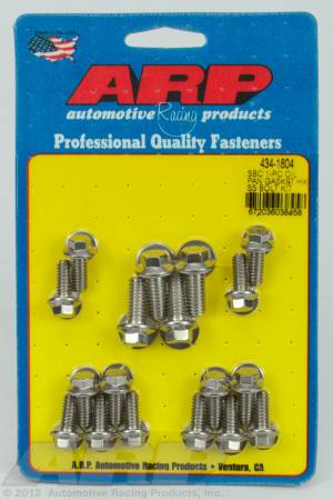 ARP - ARP 434-1804 - SB Chevy 1-pc SS hex oil pan gasket bolt kit