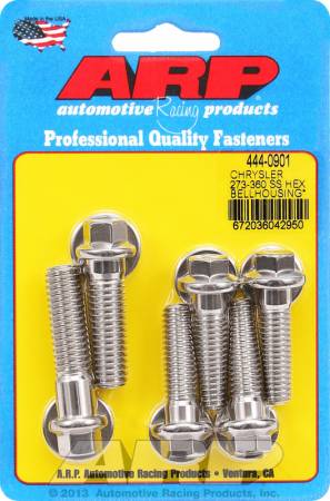 ARP - ARP 444-0901 - Chrysler 273-360 wedge SS hex bellhousing bolt kit