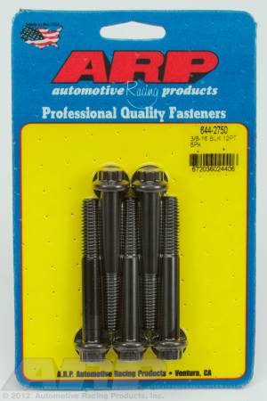 ARP - ARP 644-2750 - 3/8-16 x 2.750 12pt 7/16 wrenching black oxide bolts