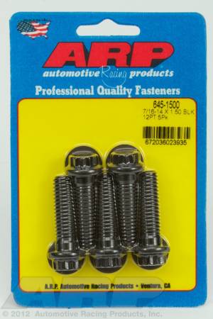 ARP - ARP 645-1500 - 7/16-14 X 1.500 12pt 1/2 wrenching black oxide bolts