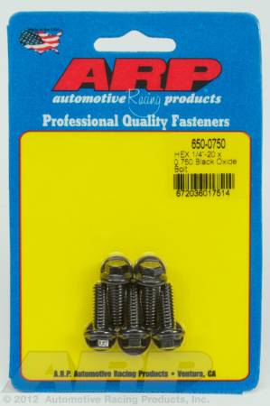 ARP - ARP 650-0750 - 1/4-20 x 0.750 hex black oxide bolts