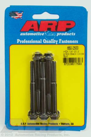 ARP - ARP 650-2500 - 1/4-20 X 2.500 hex black oxide bolts