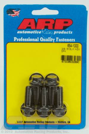 ARP - ARP 654-1000 - 3/8-16 x 1.000 hex 7/16 wrenching black oxide bolts