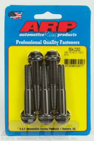 ARP - ARP 654-2250 - 3/8-16 x 2.250 hex 7/16 wrenching black oxide bolts