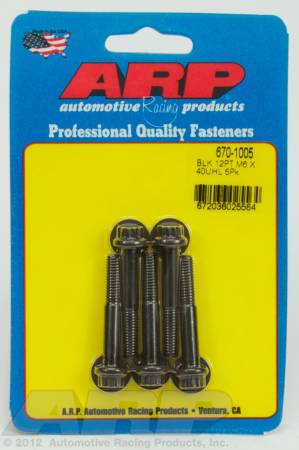 ARP - ARP 670-1005 - M6 x 1.00 x 40 12pt black oxide bolts