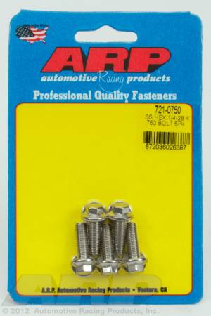 ARP - ARP 721-0750 - 1/4-28 x .750 hex SS bolts