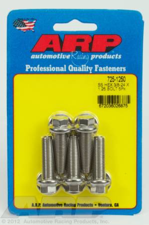 ARP - ARP 725-1250 - 3/8-24 x 1.250 hex 7/16 wrenching SS bolts