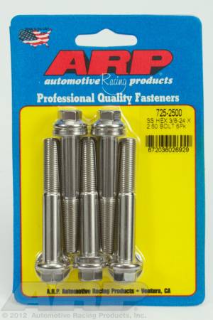 ARP - ARP 725-2500 - 3/8-24 x 2.500 hex 7/16 wrenching SS bolts