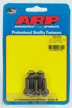 ARP - ARP 750-0750 - 1/4-28 x .750 hex black oxide bolts