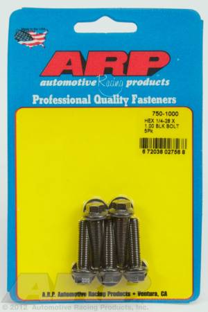 ARP - ARP 750-1000 - 1/4-28 x 1.000 hex black oxide bolts