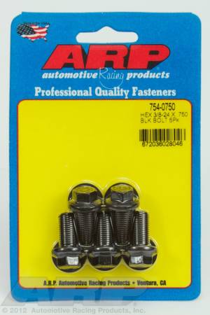 ARP - ARP 754-0750 - 3/8-24 x .750 hex 7/16 wrenching black oxide bolts